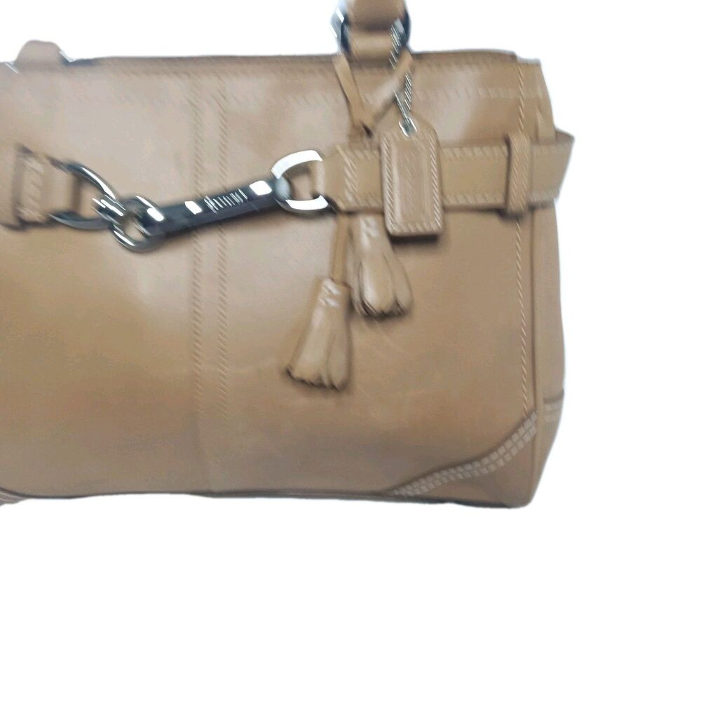 Coach Hampton F08A70 Shoulder Bag Brown Leather Tassel Belted Vintage Y2K - Picture 6 of 10